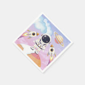 Waterverf Space Little Explorer Baby shower Servet (Hoek)