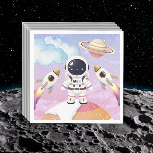 Waterverf Space Little Explorer Baby shower Servet