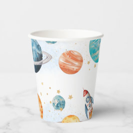 Waterverf Space Party Cups Papieren Bekers