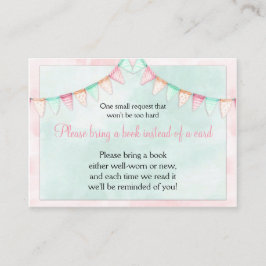 Waterverf Spandoeken Vlaggen Baby Shower Boek Verz Informatiekaartje