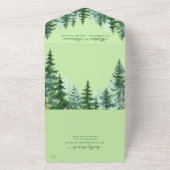 Waterverf spar boom bruiloft all in one uitnodiging (Buitenkant)