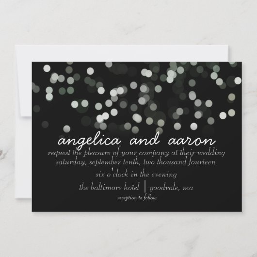 Waterverf Sparkle Wedding Invitations Kaart (Voorkant)