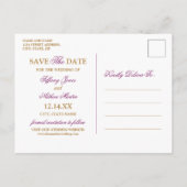 Waterverf Sparkling Amethyst Sla de datumfoto op Aankondigingskaart (Achterkant)