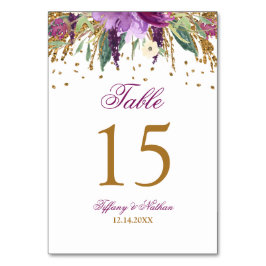 Waterverf Sparkling Amethyst Tafelnummer Kaart