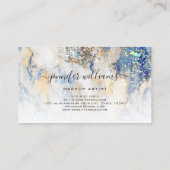 Waterverf Sparkly Gold Blue Modern Marble Beauty Visitekaartje (Achterkant)