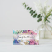 Waterverf Sparkly Gold Foil Beauty Salon Ombre Visitekaartje (Staand voorkant)