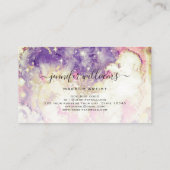 Waterverf Sparkly Gold Foil Modern Makeup Artist Visitekaartje (Achterkant)