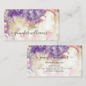 Waterverf Sparkly Gold Foil Modern Makeup Artist Visitekaartje (Voorkant / Achterkant)