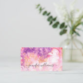 Waterverf Sparkly Gold Foil Modern Makeup Artist Visitekaartje (Staand voorkant)