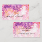 Waterverf Sparkly Gold Foil Modern Makeup Artist Visitekaartje (Voorkant / Achterkant)