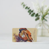 Waterverf Sparrow Abstract schilderij Beige Visitekaartje (Staand voorkant)