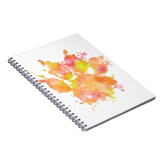 Waterverf Spat Dog Pootafdruk Notitieboek (Rechterzijde)