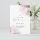 waterverf spat Eerste Communie Kaart (Staand voorkant)