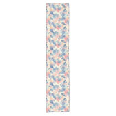 Waterverf spat roze blauw korte tafelloper (Voorkant)