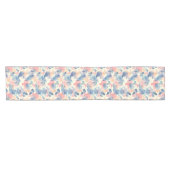 Waterverf spat roze blauw korte tafelloper (Horizontaal)