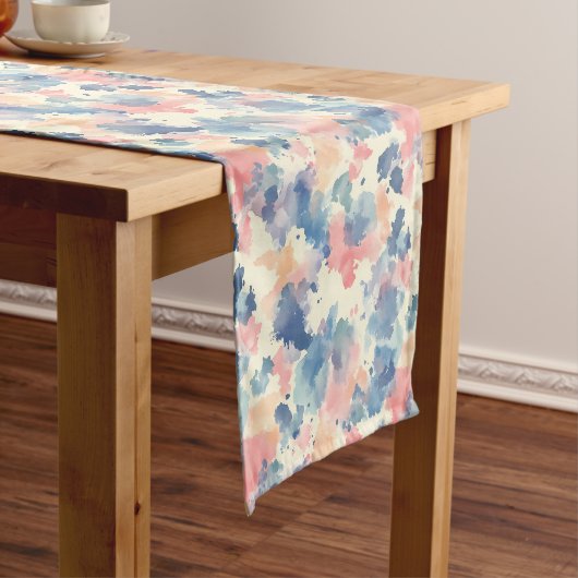 Waterverf spat roze blauw korte tafelloper (Voorbeeld)