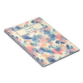 Waterverf spat roze blauw notitieboek (Rechterzijde)