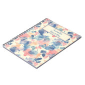 Waterverf spat roze blauw notitieboek (Linkerzijde)