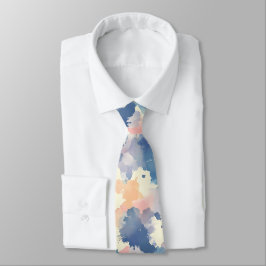 Waterverf spat roze blauw stropdas