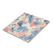 Waterverf spat roze blauw tegeltje (Zijkant)