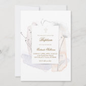 waterverf spatten en bloeien | doop kaart (Voorkant)