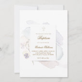 waterverf spatten en bloeien N6 | doop Kaart (Voorkant)