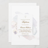 waterverf spatten en bloeien N6 | doop Kaart (Voorkant / Achterkant)