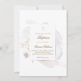 waterverf spatten en bloeien N6 | doop Kaart