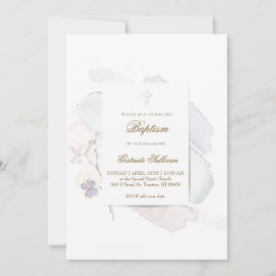 waterverf spatten en bloeien N6   doop Kaart