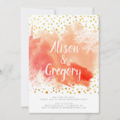 Waterverf spatten koraalrif confetti verloving kaart (Voorkant)