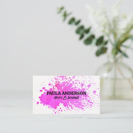 Waterverf spatter | Artistiek Visitekaartje (Staand voorkant)