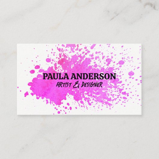 Waterverf spatter | Artistiek Visitekaartje (Voorkant)