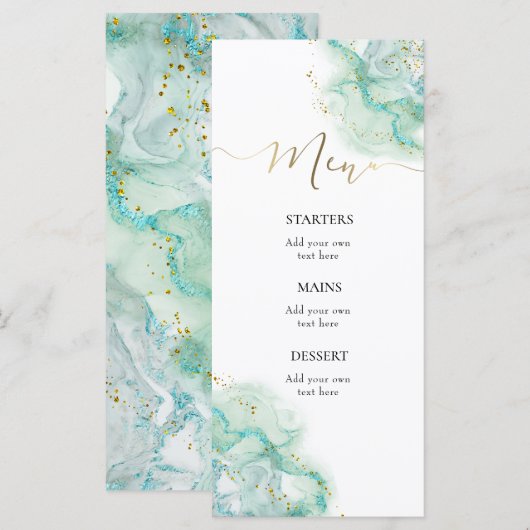 waterverf spatter inkt Menu (Voorkant / Achterkant)