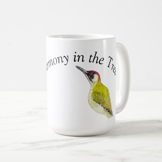 Waterverf spechten koffiemok (Voorkant rechts)