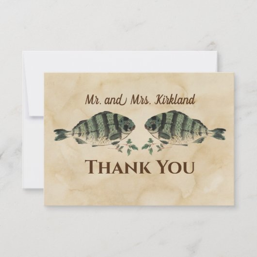 Waterverf Speciaal uitgeruste vis Bedankkaart (Voorkant)