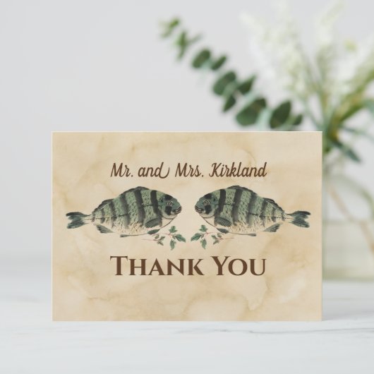  Waterverf Speciaal uitgeruste vis Bedankkaart (Staand voorkant)
