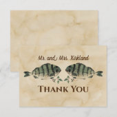 Waterverf Speciaal uitgeruste vis Bedankkaart (Voorkant / Achterkant)