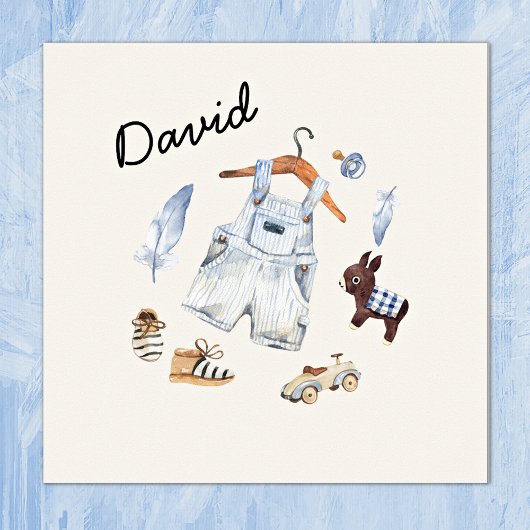 Waterverf Speelgoed Blauwe Kwekerij Kunst Poster