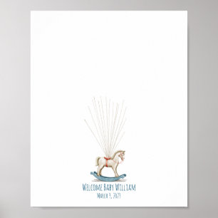 Waterverf Speelgoed Horse Vingerafdruk Gastenboek Poster