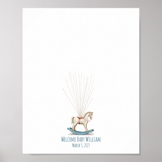 Waterverf Speelgoed Horse Vingerafdruk Gastenboek Poster (Voorkant)