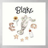 Waterverf Speelgoed White Nursery Poster (Voorkant)