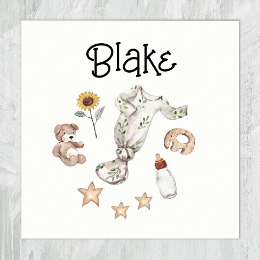 Waterverf Speelgoed White Nursery Poster