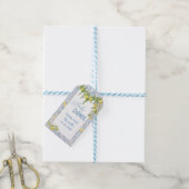 Waterverf speelse citroenen mediterraan baby Cadeaulabel (Met Touw)
