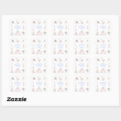 Waterverf speelse handgetekende bruidsdouche vierkante sticker (Vel)