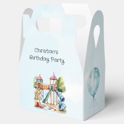 Waterverf Speeltuin Park Kind Verjaardagsfeest Bedankdoosjes (Geopend)