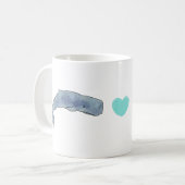 Waterverf Sperm Whale Heart 11oz keramische Mok (Voorkant links)