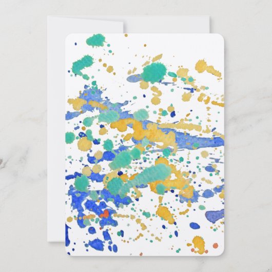 Waterverf spetters verjaardag kaart (Achterkant)