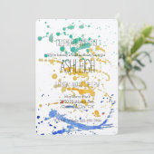 Waterverf spetters verjaardag kaart (Staand voorkant)