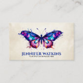Waterverf spettervlinder visitekaartje (Voorkant)