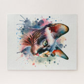 Waterverf Sphynx Kattenportret Legpuzzel (Horizontaal)